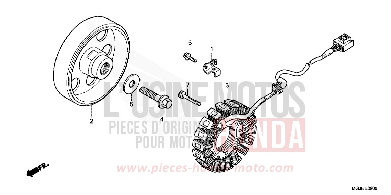 GENERATRICE de CBF1000F ABS PEARL SIENA RED (R320) de 2012